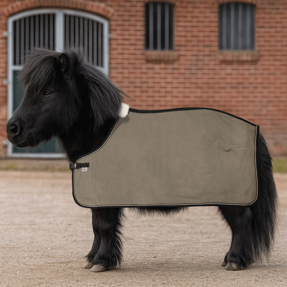 EQuest Alpha Fleece Abschwitzdecke speziell für Shettys, Mud - XS Pferdedecke