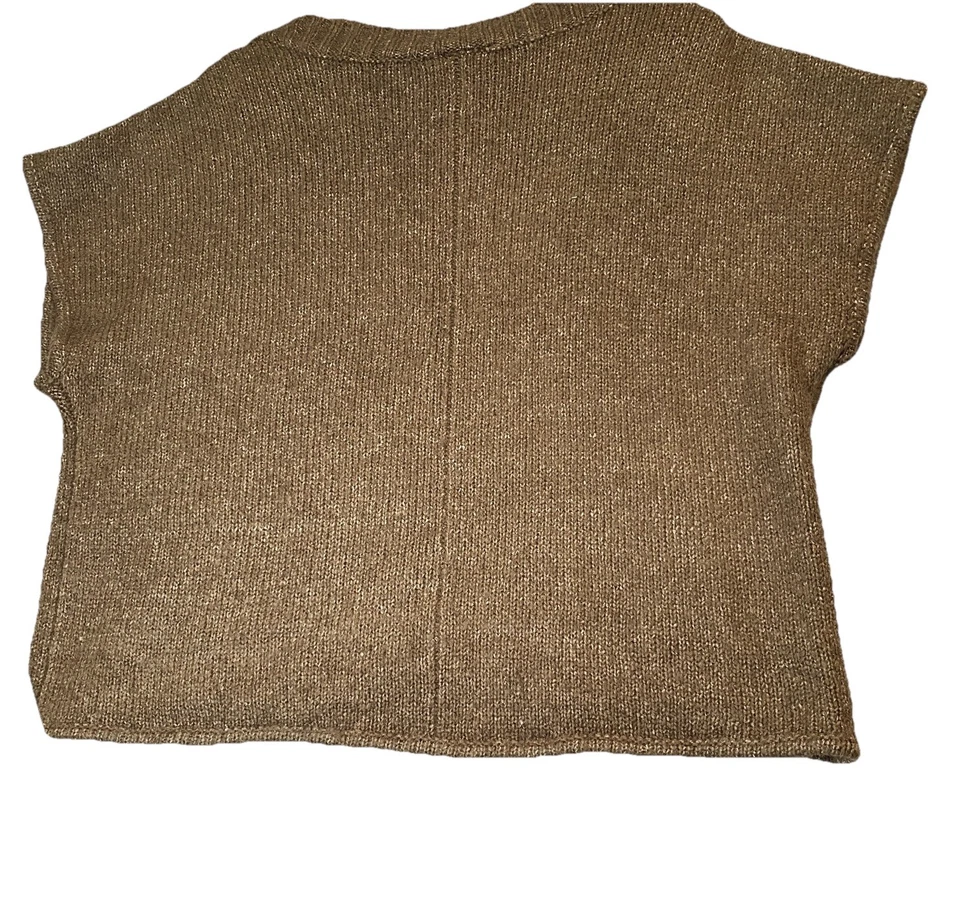 Anthropologie Kenji Wool Mohair Sweater Womens L Brown Crop Boho Minimalist Lux - Image 3 of 4