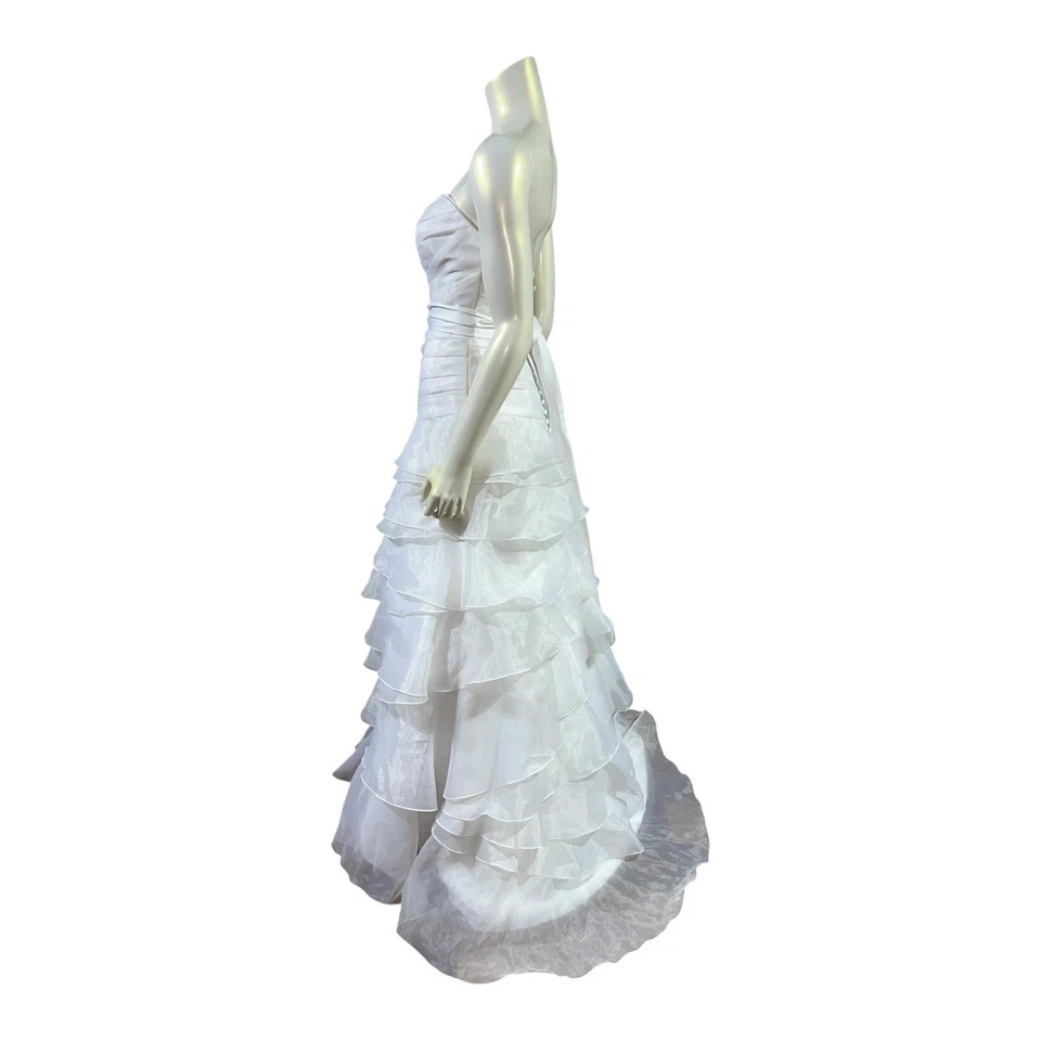 Allure свадебный P840 белый трапециевидный свадьбы без бретелек ярусный размер 8 $1700 розничной - Изображение 2 из 4