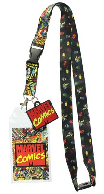 Marvel Comics Page ID Lanyard Badge Holder With 1.5'' Rubber Charm Pendant