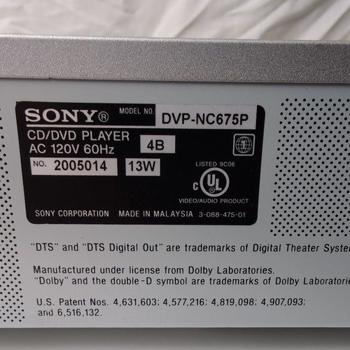 Sony DVP-NC675P CD DVD 5-Disc Carousel Changer Player with Remote Tested - Bild 9 von 13