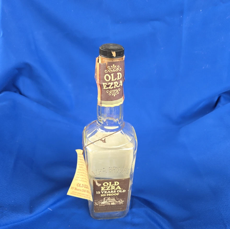 Vintage Old Ezra 15 Year Old Sippin' Bourbon Whiskey Empty Bottle w/ Box - Image 2 of 4