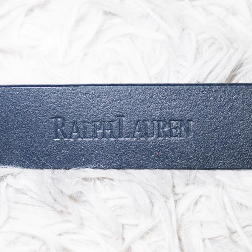 Ralph Lauren Men Tie Vintage Design Polo Sport Belt Leather Metal Logo Buckle Li - Picture 4 of 9