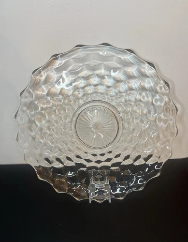 Fostoria American Round Torte Plate Platter Clear 13 1/2" Vintage Elegant Cube