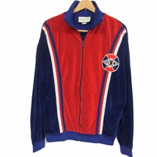 Gucci Cotton Chenille Track Jacket Navy Red White 19SS Made, Size M