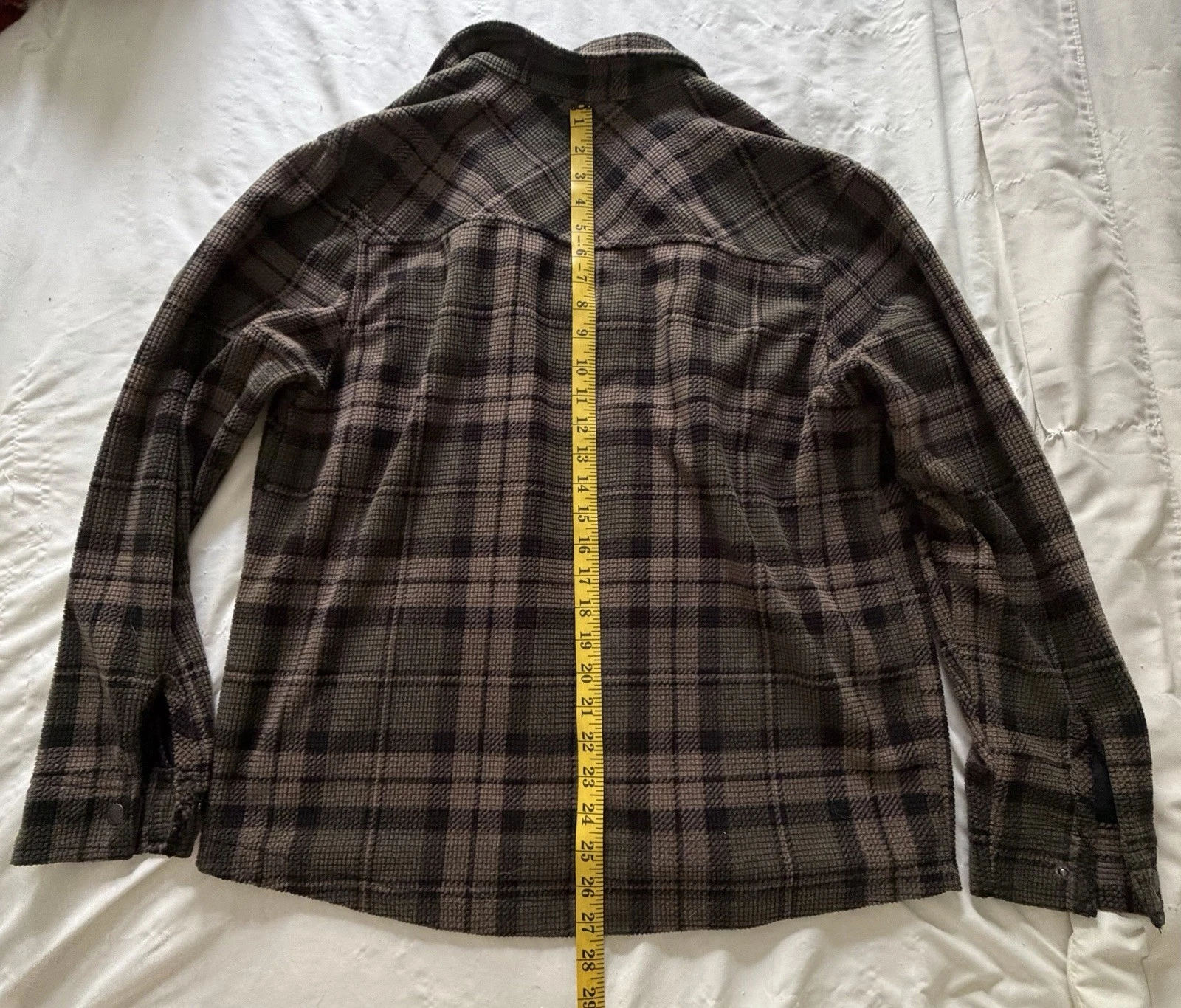 BC Clothing Co Heritage Plaid Button Down Lined Shacket Jacket S Brown & Green image 5
