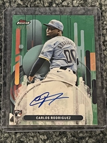 topps finest carlos rodriguez auto /75 green