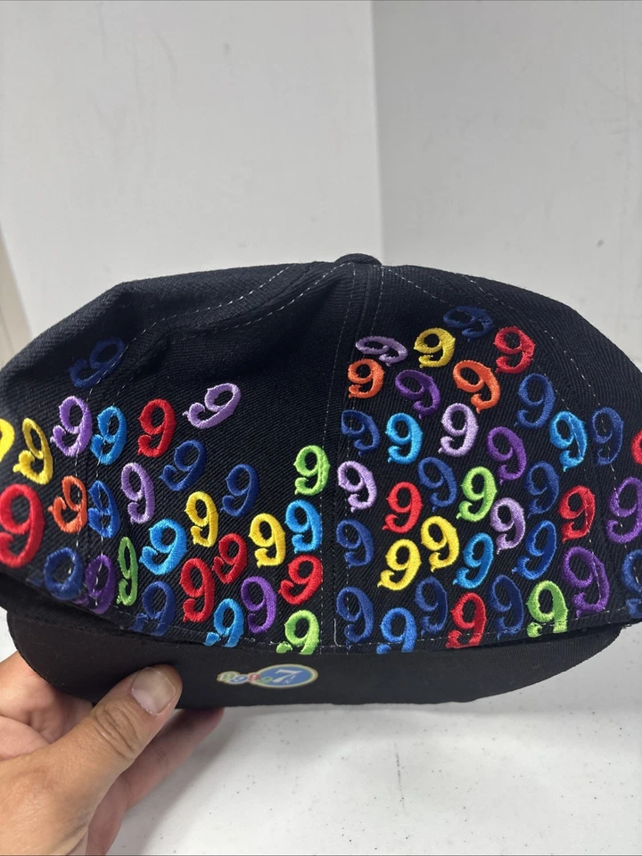 Gorra Gino Green Global 1999 negra multicolor 59FIFTY bordada por todas partes 7 1/8 Foto 3 de 4