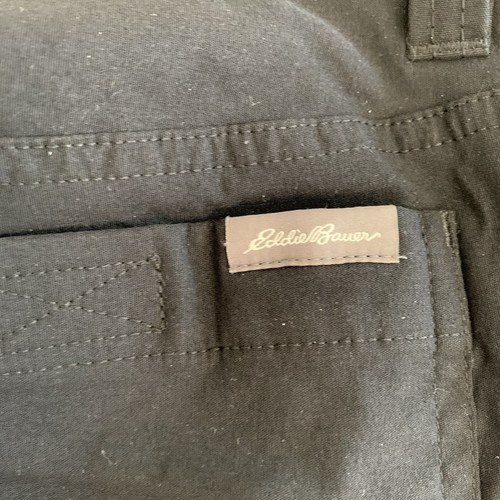 Eddie Bauer Pants Men 34x32 Black Fleece Lined Tech Pockets Nylon Hiking Fishing - Picture 10 of 10