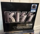 KISS ICON Silver Black Splatter Vinyl LP Exclusive New Sealed
