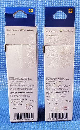 EPSON BLACK Printer INK 664 140ml Genuine NEW Exp 3/2024 ~ LOT OF 2 - Picture 5 of 5