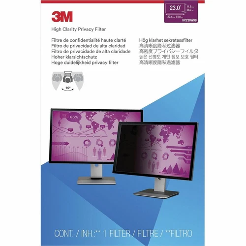 3M High Clarity Privacy Filter for 23.0" Widescreen Monitor (HC230W9B) - Picture 4 of 7