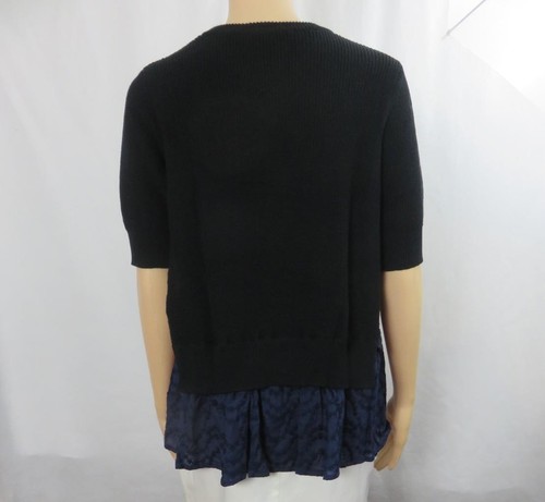Maglione girocollo nuovo cotone by autunno cashmere combinato nero taglia XS NUOVO CON ETICHETTE - Foto 2 di 5
