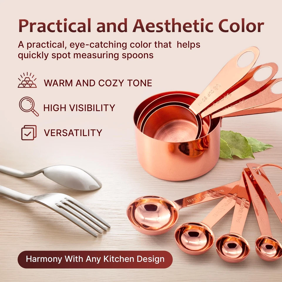 Juego de 9 tazas y cucharas medidoras AGRUS, utensilios para ingredientes secos y líquidos... Foto 3 de 4