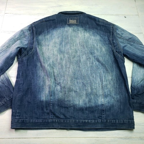 Giacca jeans Marithe Francois Girbaud uomo grande denim camionista classico Y2K - Foto 6 di 7