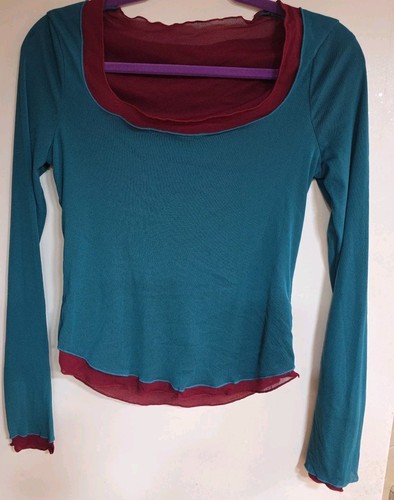 Free People Double Take M Lagenlook Langarm T-Shirt Oberteil türkis Kombi neu ohne Etikett $ 48 - Bild 5 von 7