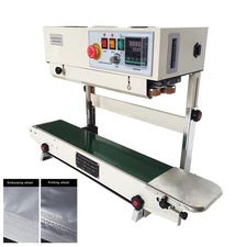 110V Auto Continuous Band Vertical Bag Sealer Digital Display Packing Embosser