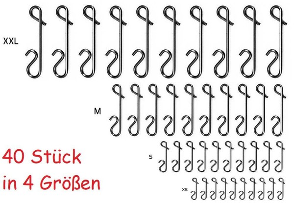 40Er Set Knotenlos Verbinder C-02 Je 10 StüCk In 4 Ver. GrößEn - Schnur Wirbel-image