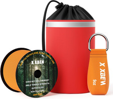 XBEN Arborist Throw Line Kit – 150Ft Slick Rope & 9/11/15Oz Throw Weight – Refle