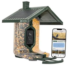Scout Wi-Fi Solar Powered Smart Bird Feeder - Automatically Captures HD 