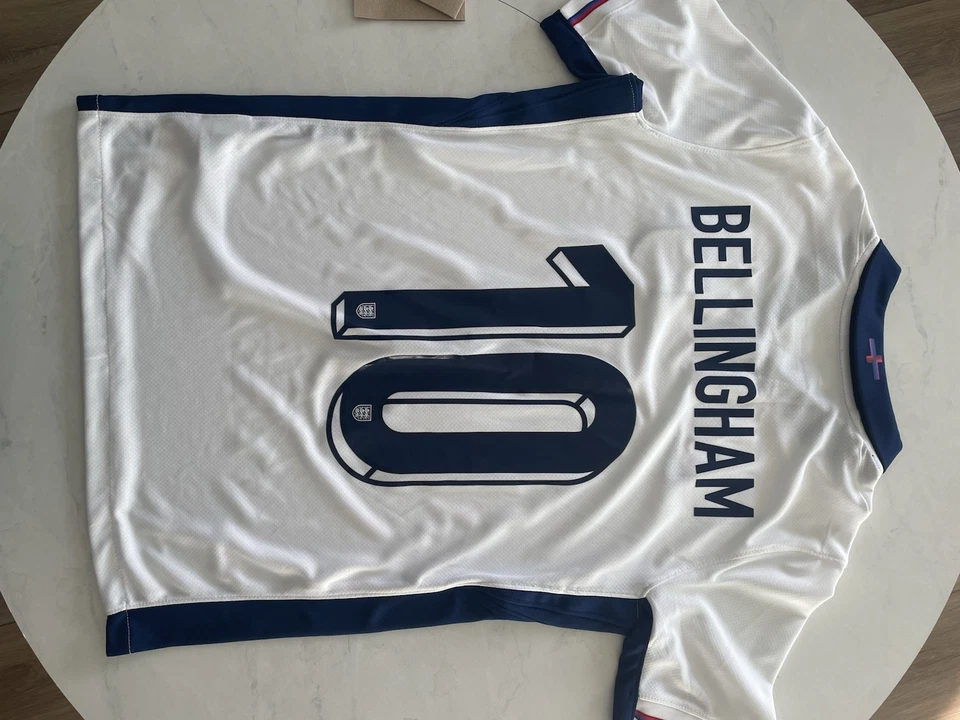 England Soccer Jersey - Youth XL - Bellingham 10 - Nike - Home - White - Image 2 of 4