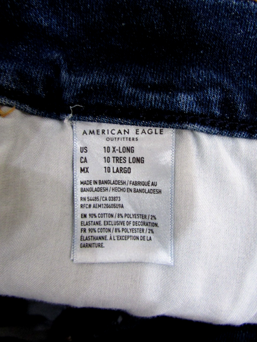 Jeans Jegging American Eagle Curvy Hi-Rise Taglia 10 X-Lunghi Elasticizzati - Foto 5 di 7