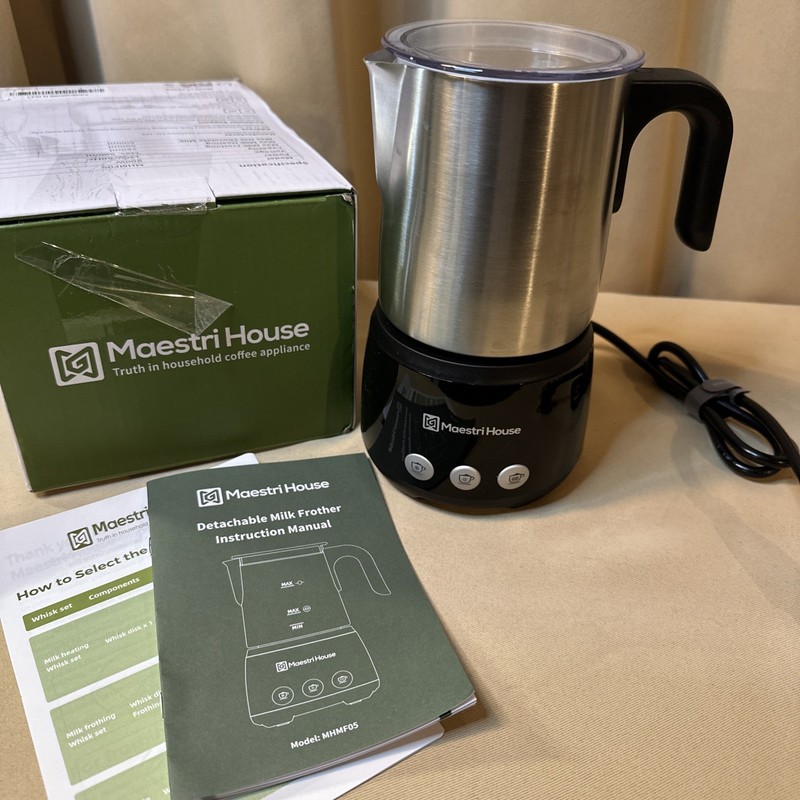 Maestri House Milk Frother, Electric Milk Steamer and Frother, Hot Chocolate New