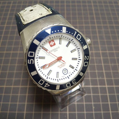 Zodiac Herren Armbanduhr Sea Ghost weiß rund Quarz kein Werk 500819 - Bild 1 von 9