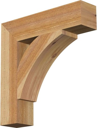 4" W x 18"D x 18"H Rustic Wood Bracket, 4"W Western Red Cedar (Rough Sawn)