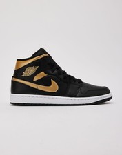 Nike Air Jordan 1 Mid Black Gold White DQ8426-071 Sneaker Shoe Trainer