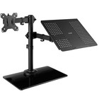 VIVO Free Standing Single Monitor/Laptop Stand with Glass Base