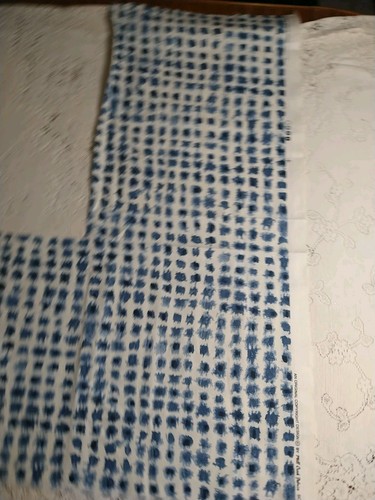 REMNANT Mill Creek Fabrics Blue Smudge Geo Dots Drapery Upholstery 16" L x 54" + - Picture 3 of 4
