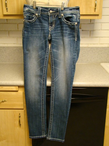 Abercrombie New York girls faded denim jeans 10 Slim Stretch GUC - Picture 5 of 5