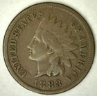 1883 Indian Head Cent Penny 1c Coin Very Good Circulated Philadelphia Mint