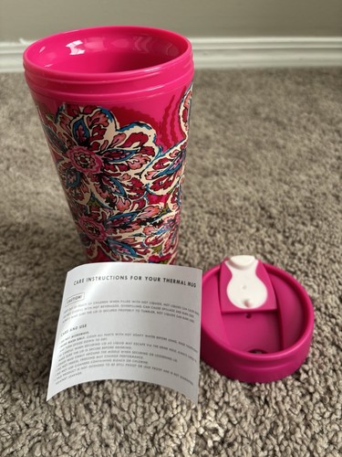 Vera Bradley Sunburst Floral Travel Tumbler Mug Coffee Tea Cup Insulated 16 oz - Picture 3 of 4