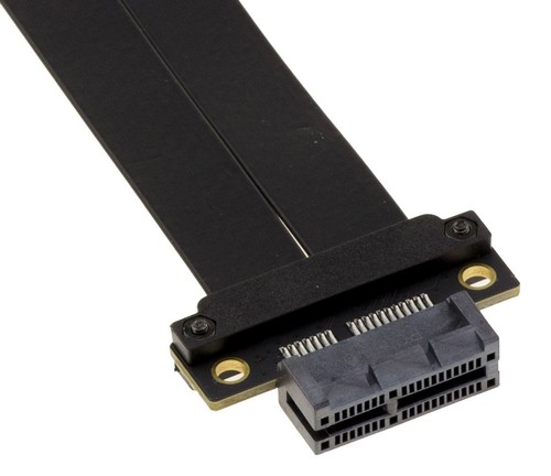 Flex Button Type Riser Pcie Gen 4.0 x1 Male To x1 Female Extension Armoured - Afbeelding 2 van 4