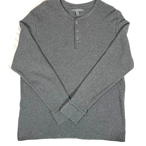 Old Navy ON Herren 3 Knopf Henley 2XL grau Stepp Pullover Stretch Langarm - Bild 1 von 11