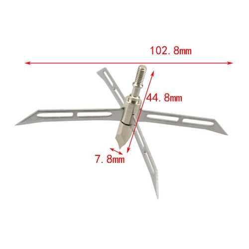 Archery Hunting Arrowheads Blade Broadheads Screw Tips Large Cut Bow Shooting - Picture 12 of 12