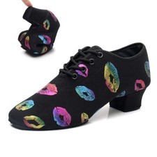 Women Ballroom Latin Dance Shoes Square Modern Tango Jazz Shoes 3cm 5cm Heeled
