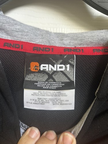 Mens Black Size 3XL And1 Basketball Hoodie Pullover Long Sleeves Bank Shot New - Picture 4 of 7