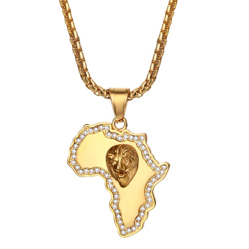 Cool Mens Gold Plated Stainless Steel Lion King Head Pendant Necklace Chain 22" - Picture 3 of 58