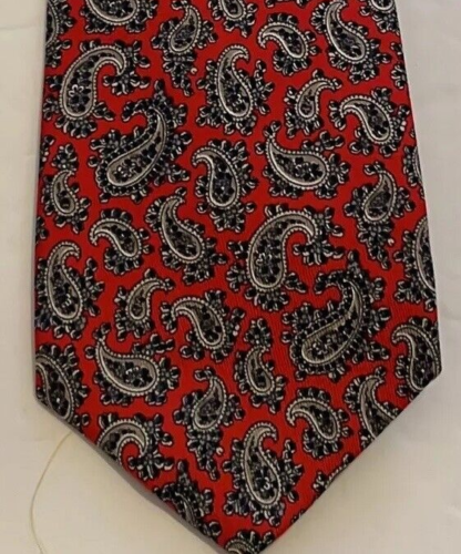 Vintage Atkinsons 100% Silk Men's Tie UK WB Courtyard Collection Red Grey - Picture 12 of 13