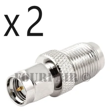 2 Pack - SMA Male Plug to F-Type Female Jack RF Coax Adapter Converter Connector