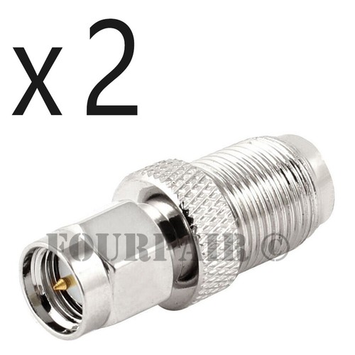 2 Pack - SMA Male Plug to F-Type Female Jack RF Coax Adapter Converter Connector - Picture 1 of 2