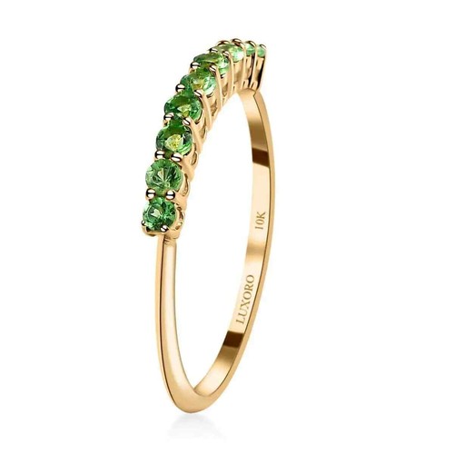 GORGEOUS!! 0.40ctw Luxoro Premium Tsavorite Garnet Ring 10K Yellow Gold Size 5 - Picture 4 of 16