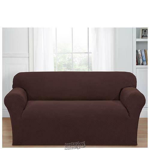 Stretch Basketweave Loveseat Slipcover Chocolate 58"-73" Pet Furniture Cover - Picture 1 of 2