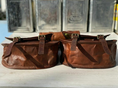 Leder Motorrad Satteltasche Leder Seitentasche Packtaschen 2 große 1 kleine T... - Bild 7 von 7