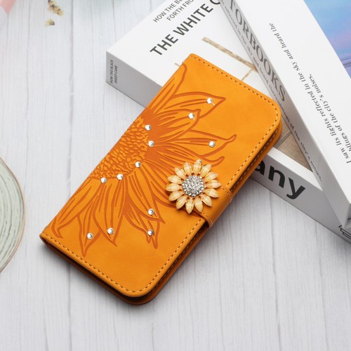Crossbody Sunflower Diamond Flip Card Wallet Stand Case For Xiaomi OPPO MOTO ZTE - Picture 12 of 13