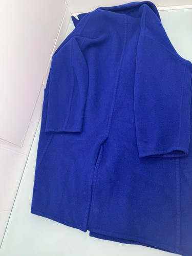 Vince Patch Pocket Car Coat Women's Large L Wool Nylon Blue MSRP $750 - Picture 6 of 18