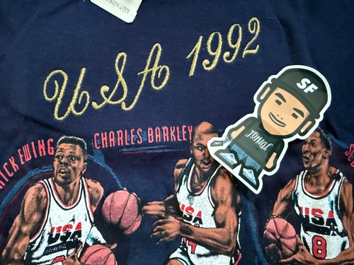 NEW VTG 1992 USA DREAM TEAM BASKETBALL TEE SHIRT NUTMEG OLYMPIC NBA JORDAN SZ M - Picture 3 of 5